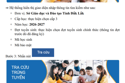THÔNG BÁO: Về việc xác nhận nhập học và nộp hồ sơ đối với học sinh trúng tuyển (NV1) vào lớp 10 năm học 2026-2027